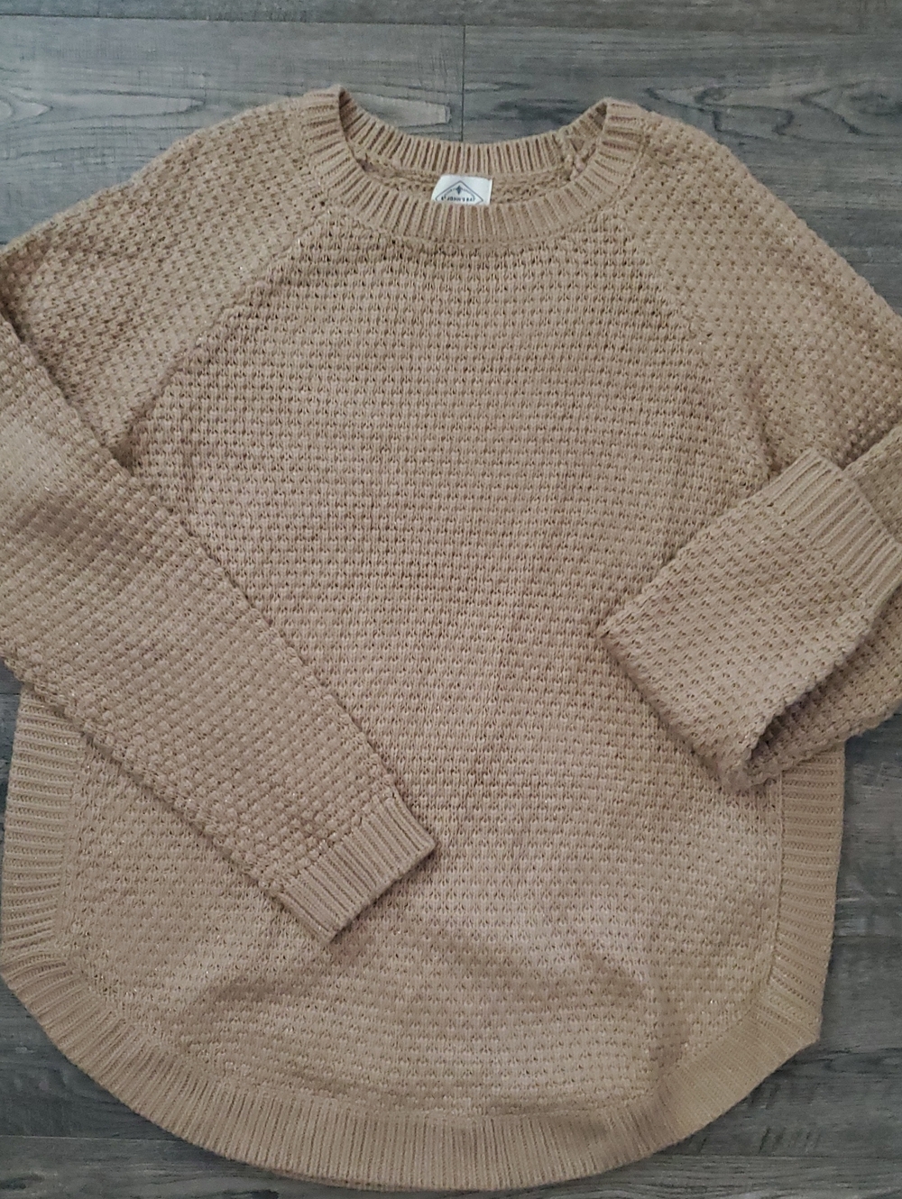 St. John's Bay Taupe Waffle-Knit Crewneck Sweater